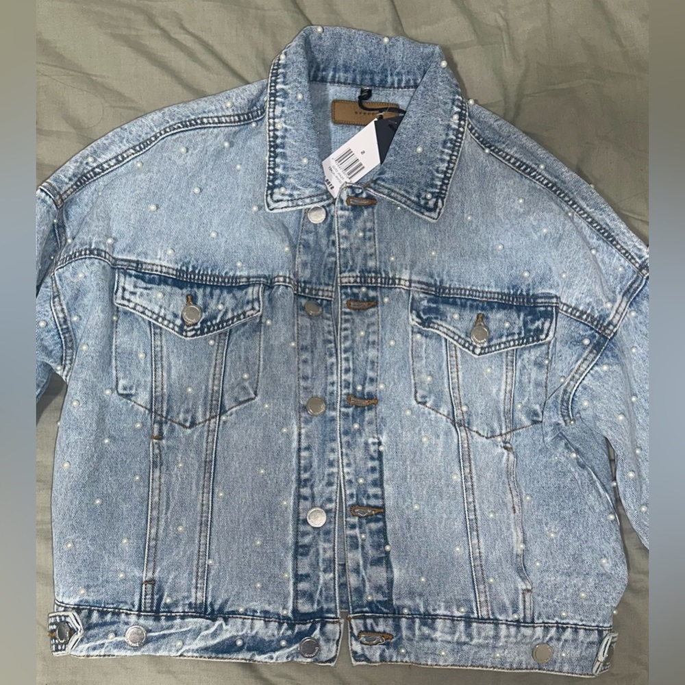 BLANKNYC PEARL STUD DENIM JACKET